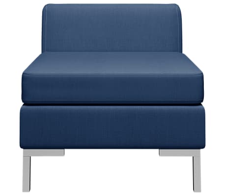 vidaXL Moduł sofy środkowej z poduszką, tkanina, niebieski