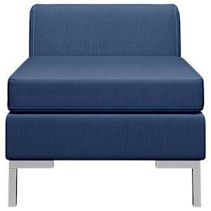 vidaXL Modulinė vidurinė sofos dalis su pagalve, mėlyna, audinys