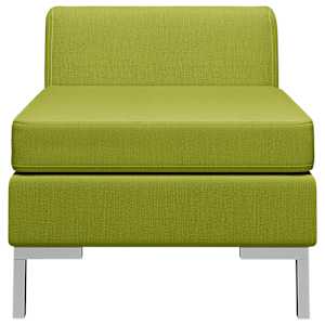 vidaXL Modulinė vidurinė sofos dalis su pagalve, žalia, audinys