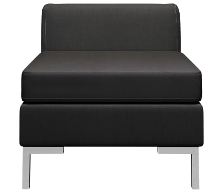 vidaXL Modulinė vidurinė sofos dalis su pagalve, juoda, audinys