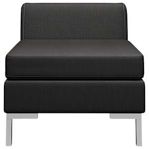 vidaXL Modulinė vidurinė sofos dalis su pagalve, juoda, audinys