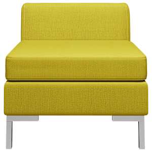 vidaXL Modulinė vidurinė sofos dalis su pagalve, geltona, audinys