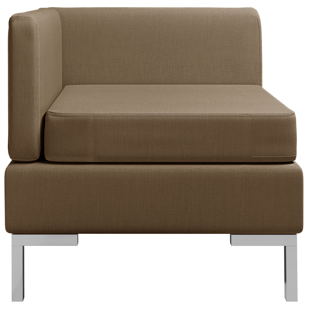 vidaXL hjørnedel til sofa med hynde stof brun