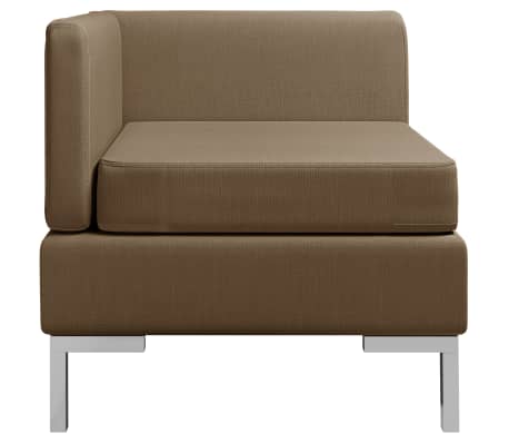 vidaXL hjørnedel til sofa med hynde stof brun