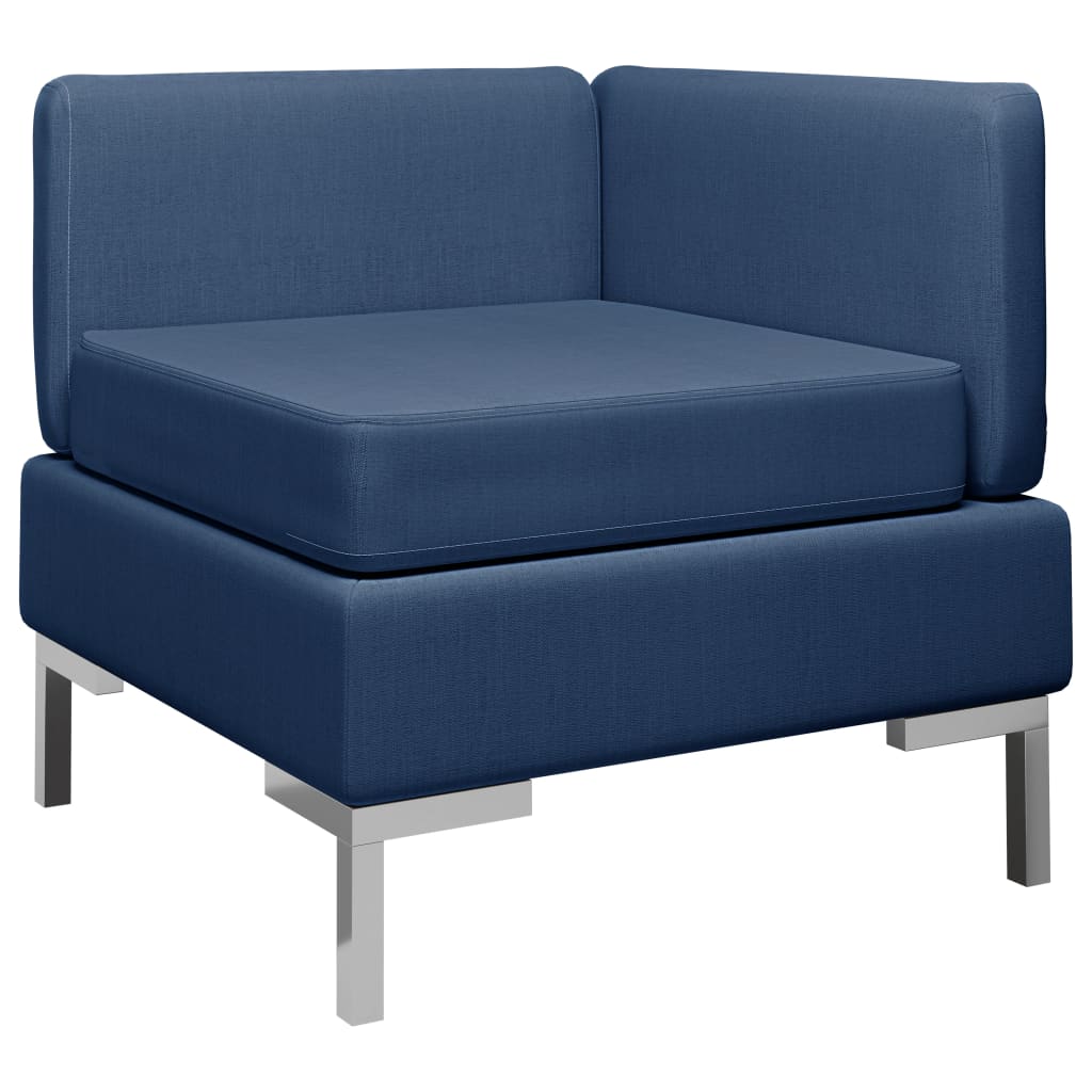 vidaXL Hoekbank met kussen sectioneel stof blauw vidaXL Hoekbank met kussen sectioneel stof blauw