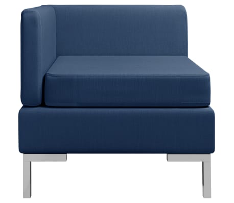 vidaXL Modulinė kampinė sofa su pagalve, mėlynos spalvos, audinys
