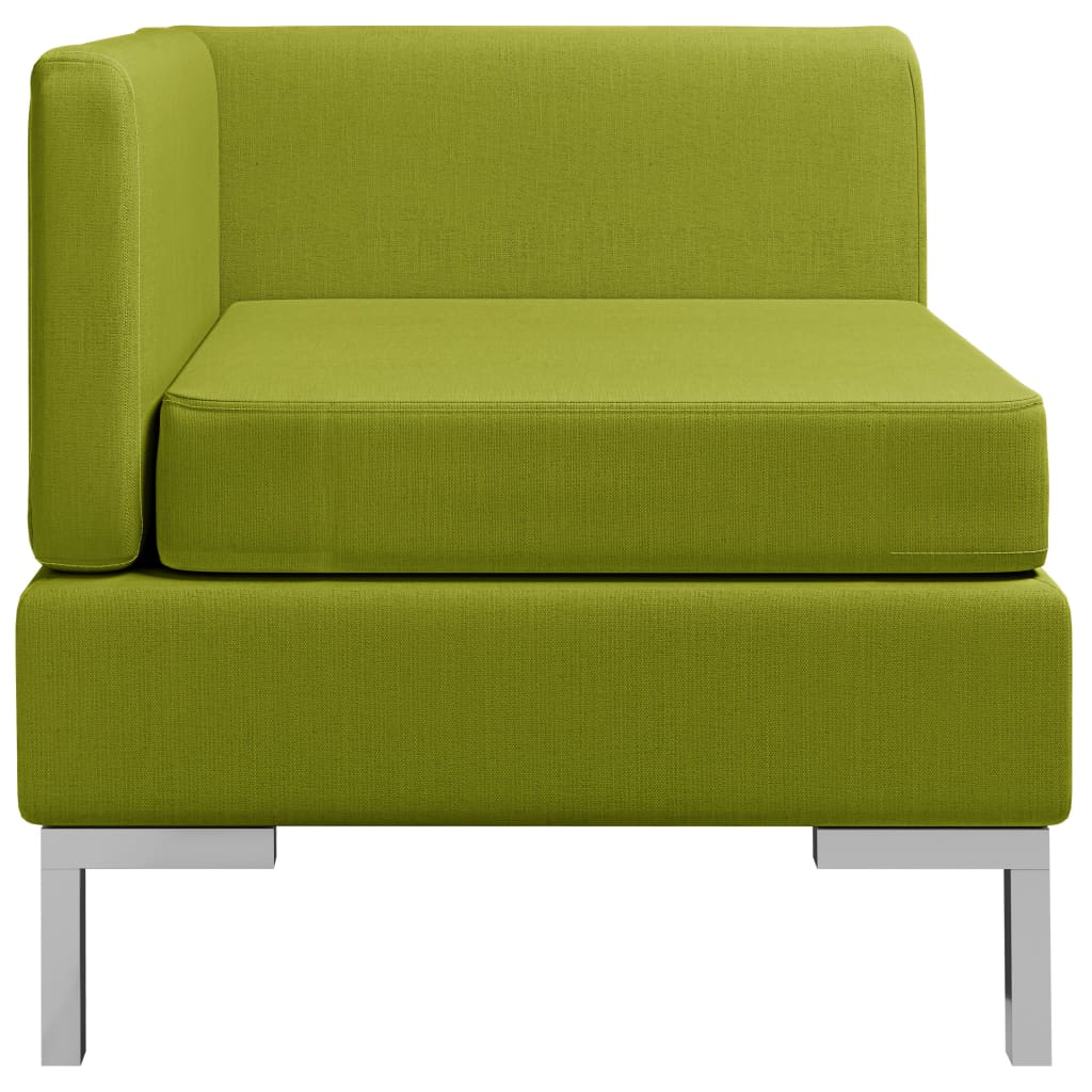 vidaXL Modularna kutna sofa s jastukom od tkanine zelena