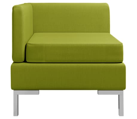 vidaXL Modularna kutna sofa s jastukom od tkanine zelena