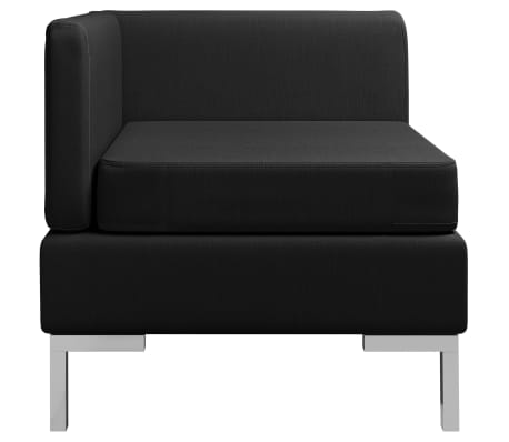 vidaXL Sekcijski kotni kavč z blazino blago črn