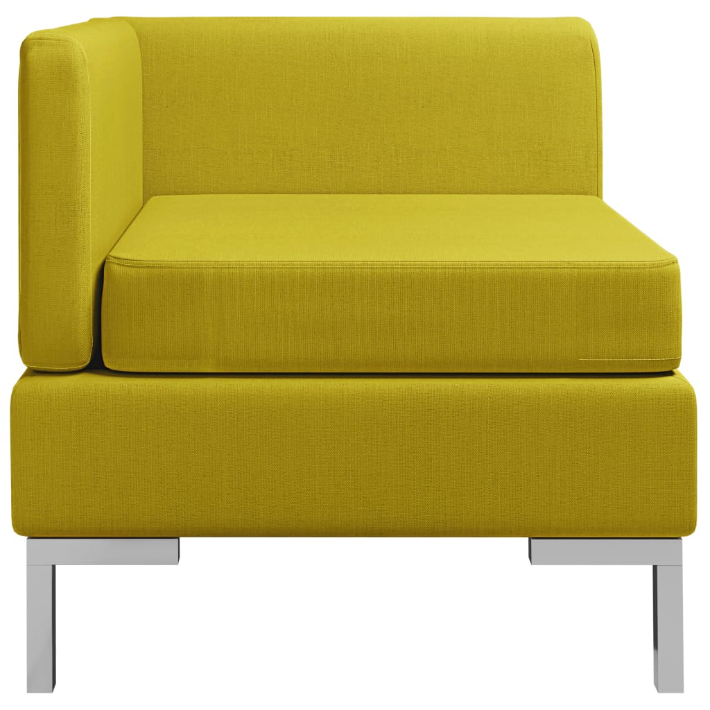 vidaXL hjørnesektion til sofa med hynde stof gul