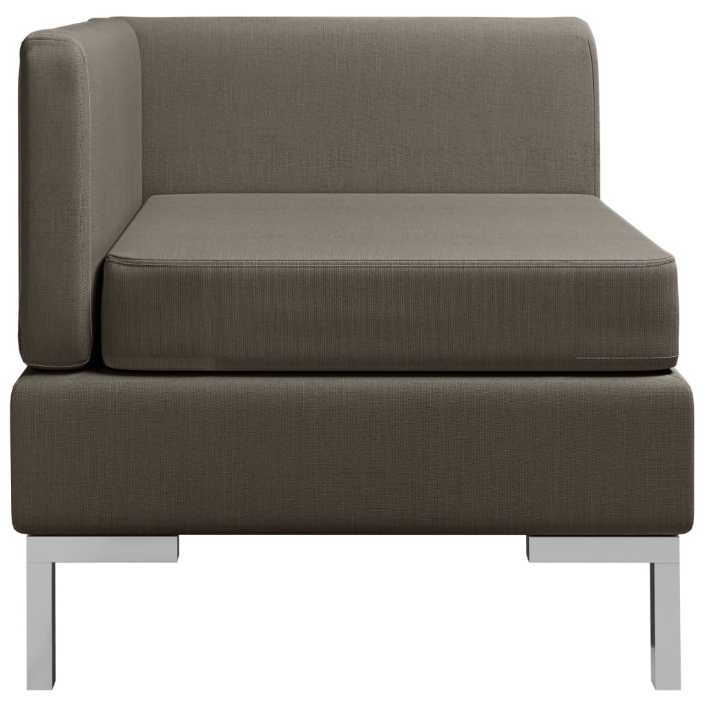 

vidaXL Hoekbank sectioneel met kussen stof taupe