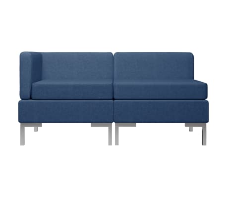 vidaXL Sofos komplektas, 2 dalių, mėlynos spalvos, audinys