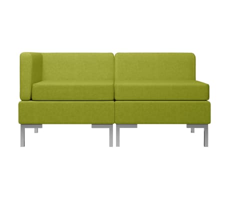 vidaXL Sofos komplektas, 2 dalių, žalios spalvos, audinys