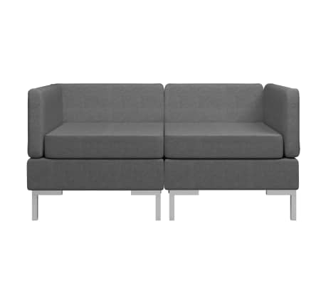 vidaXL hjørnedele til sofa 2 stk. med hynder stof mørkegrå