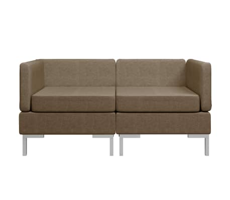 vidaXL Modular-Ecksofas 2 Stk. mit Auflagen Stoff Braun