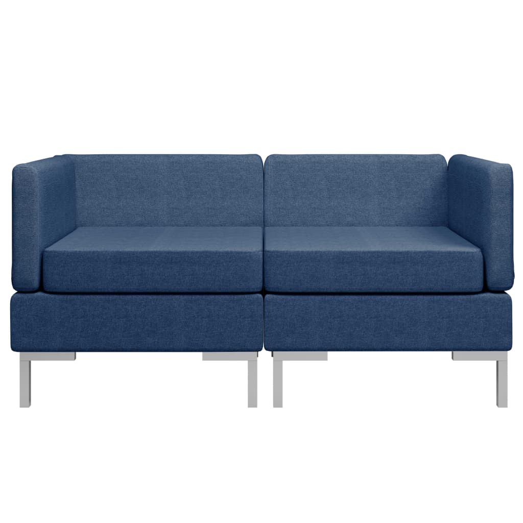 vidaXL hjørnedele til sofa 2 stk. med hynder stof blå