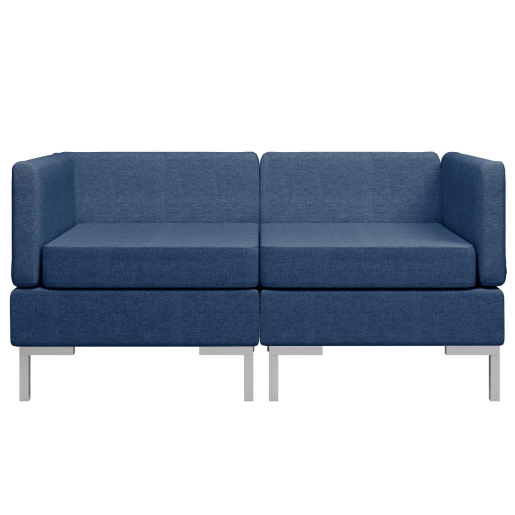 vidaXL Modular-Ecksofas 2 Stk. mit Auflagen Stoff Blau