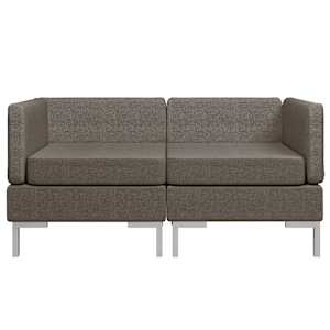 vidaXL Sofos komplektas, 2 dalių, taupe spalvos, audinys