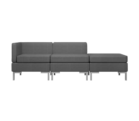 vidaXL 3 Piece Sofa Set Fabric Dark Grey