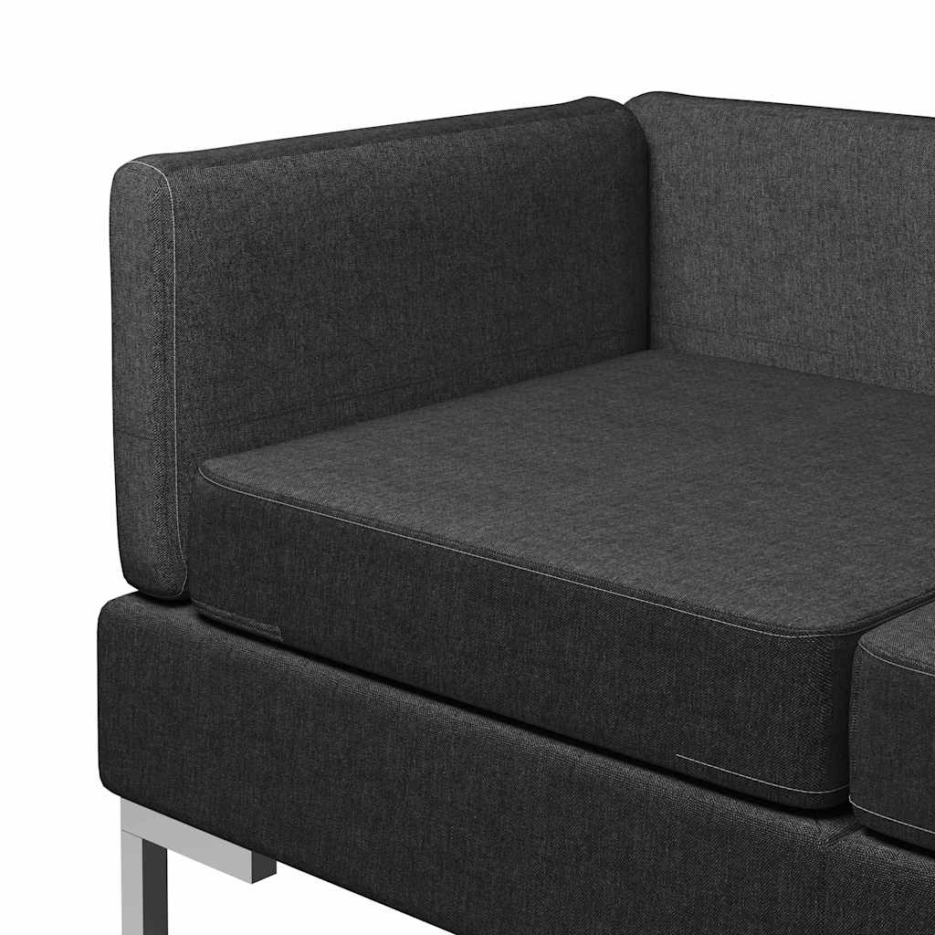 3dílná sedací souprava textil černá - obrázek 6