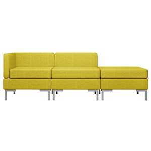 vidaXL Sofos komplektas, 3 dalių, geltonos spalvos, audinys