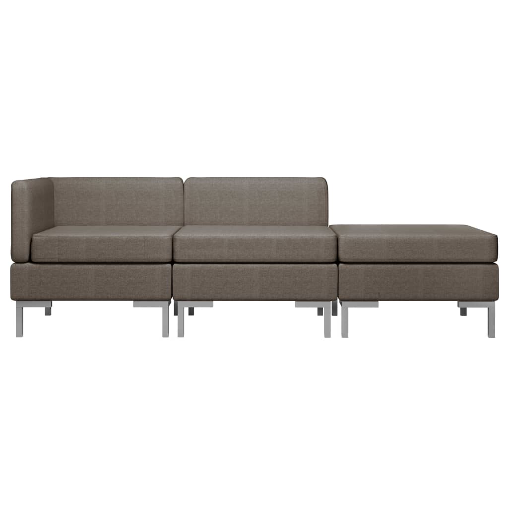 vidaXL 3-dijelni set sofa od tkanine smeđe-sivi