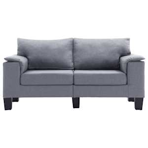 vidaXL Dvivietė sofa, &scaron;viesiai pilkos spalvos, audinys