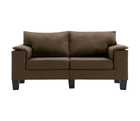 vidaXL 2-osobowa sofa, brązowa, tapicerowana tkaniną