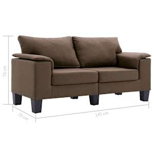 2místná pohovka hnědá textil - obrázek 9