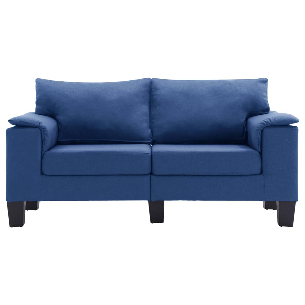 vidaXL Canapea cu 2 locuri, albastru, material textil