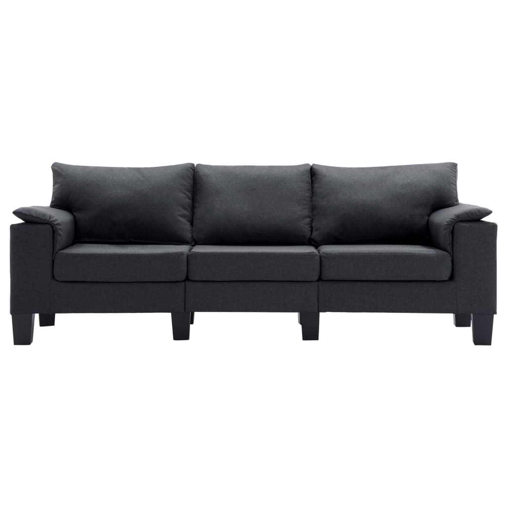 vidaXL 3-osobowa sofa, ciemnoszara, tapicerowana tkaniną