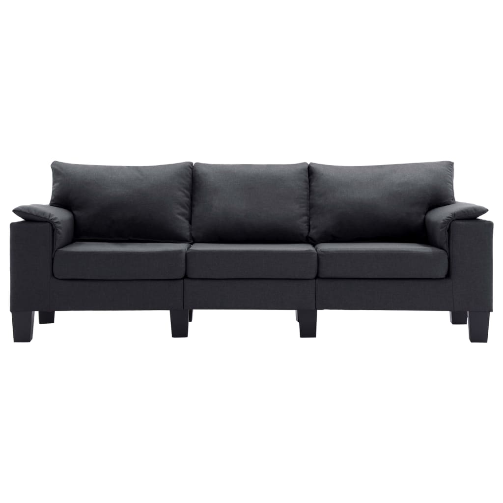 Trivietė sofa, tamsiai pilkos spalvos, audinys | Stepinfit