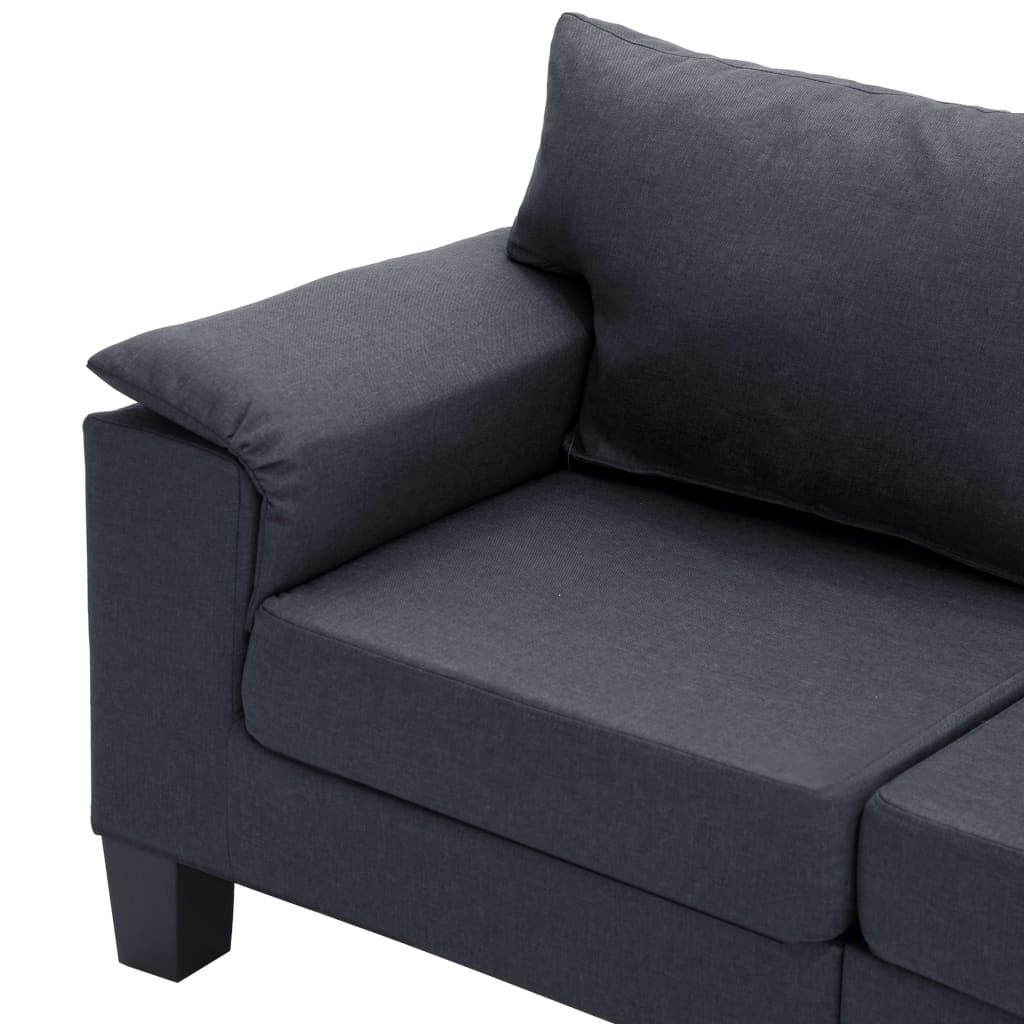 Trivietė sofa, tamsiai pilkos spalvos, audinys | Stepinfit