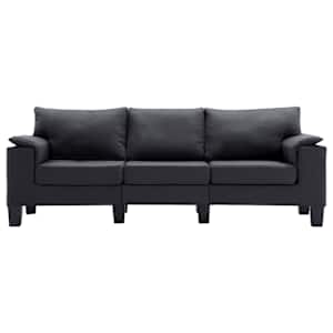 vidaXL Trivietė sofa, tamsiai pilkos spalvos, audinys