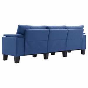 3místná pohovka modrá textil - obrázek 4