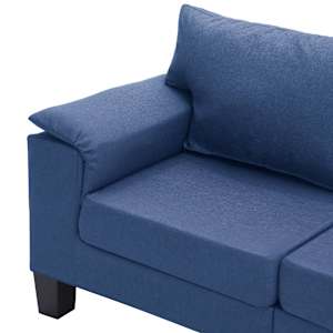 3místná pohovka modrá textil - obrázek 6
