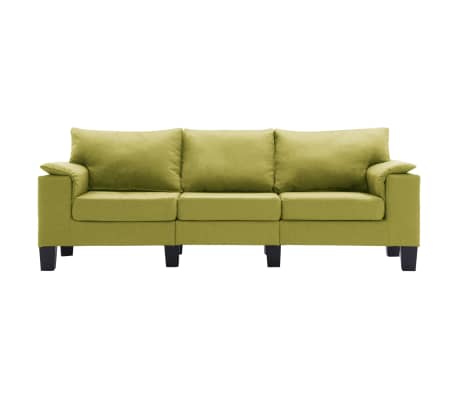 vidaXL Trivietė sofa, žalios spalvos, audinys