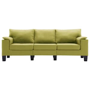 vidaXL Trivietė sofa, žalios spalvos, audinys