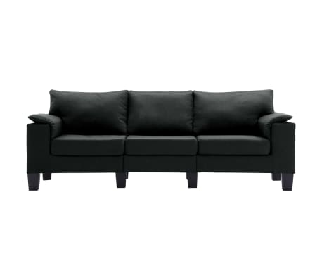 vidaXL 3-Sitzer-Sofa Schwarz Stoff