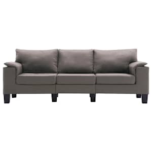 vidaXL Trivietė sofa, taupe spalvos, audinys