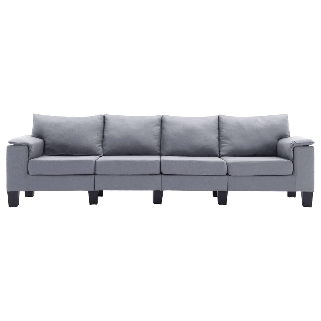 vidaXL 4-Sitzer-Sofa Hellgrau Stoff