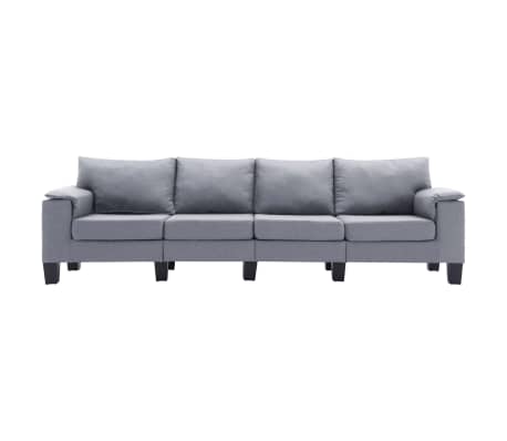 vidaXL 4-Sitzer-Sofa Hellgrau Stoff