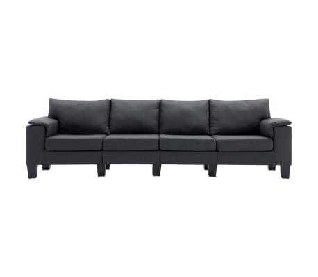 vidaXL Keturvietė sofa, tamsiai pilkos spalvos, audinys