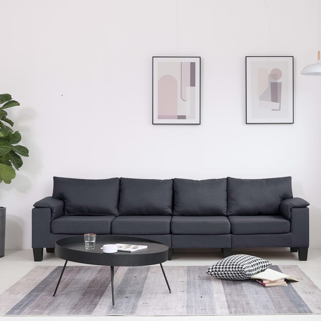 4-Sitzer-Sofa Dunkelgrau Stoff kaufen