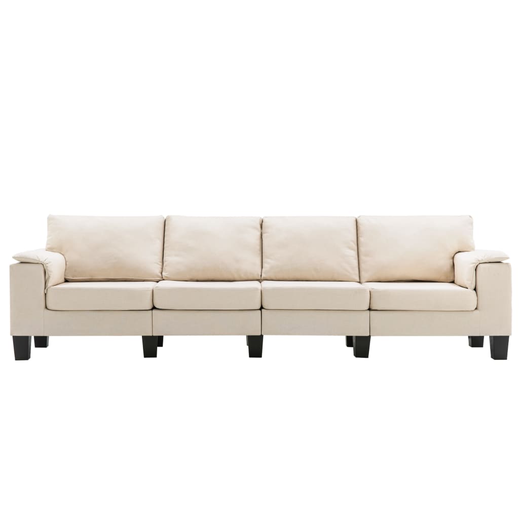 vidaXL 4-Sitzer-Sofa Cremeweiß Stoff