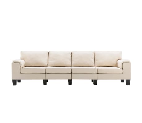 vidaXL 4-personers sofa stof cremefarvet
