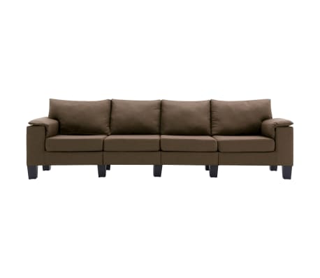 vidaXL 4-osobowa sofa, brązowa, tapicerowana tkaniną