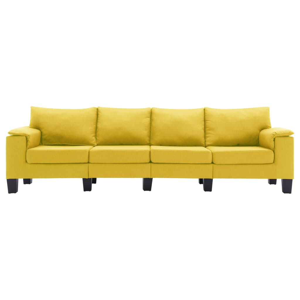 vidaXL 4-osobowa sofa, żółta, tapicerowana tkaniną