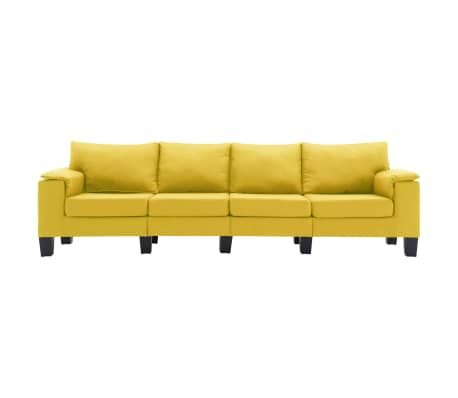 vidaXL 4-osobowa sofa, żółta, tapicerowana tkaniną