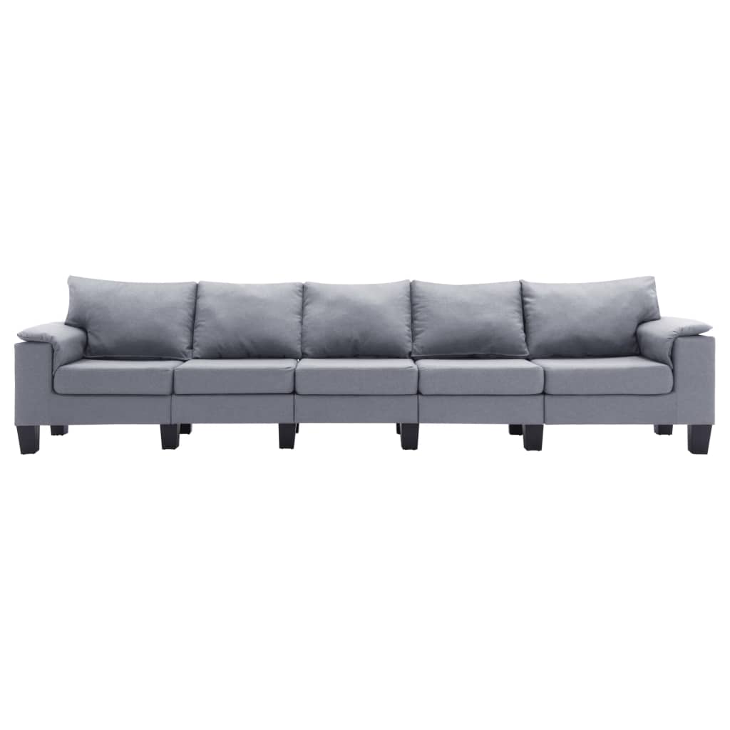 vidaXL Penkiavietė sofa, šviesiai pilkos spalvos, audinys